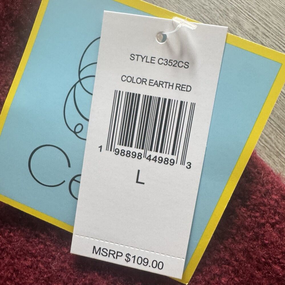 NWT CeCe Red Cardigan Sweater Large Blazer Preppy Office Thick Elegant MP $109 - Picture 2 of 14